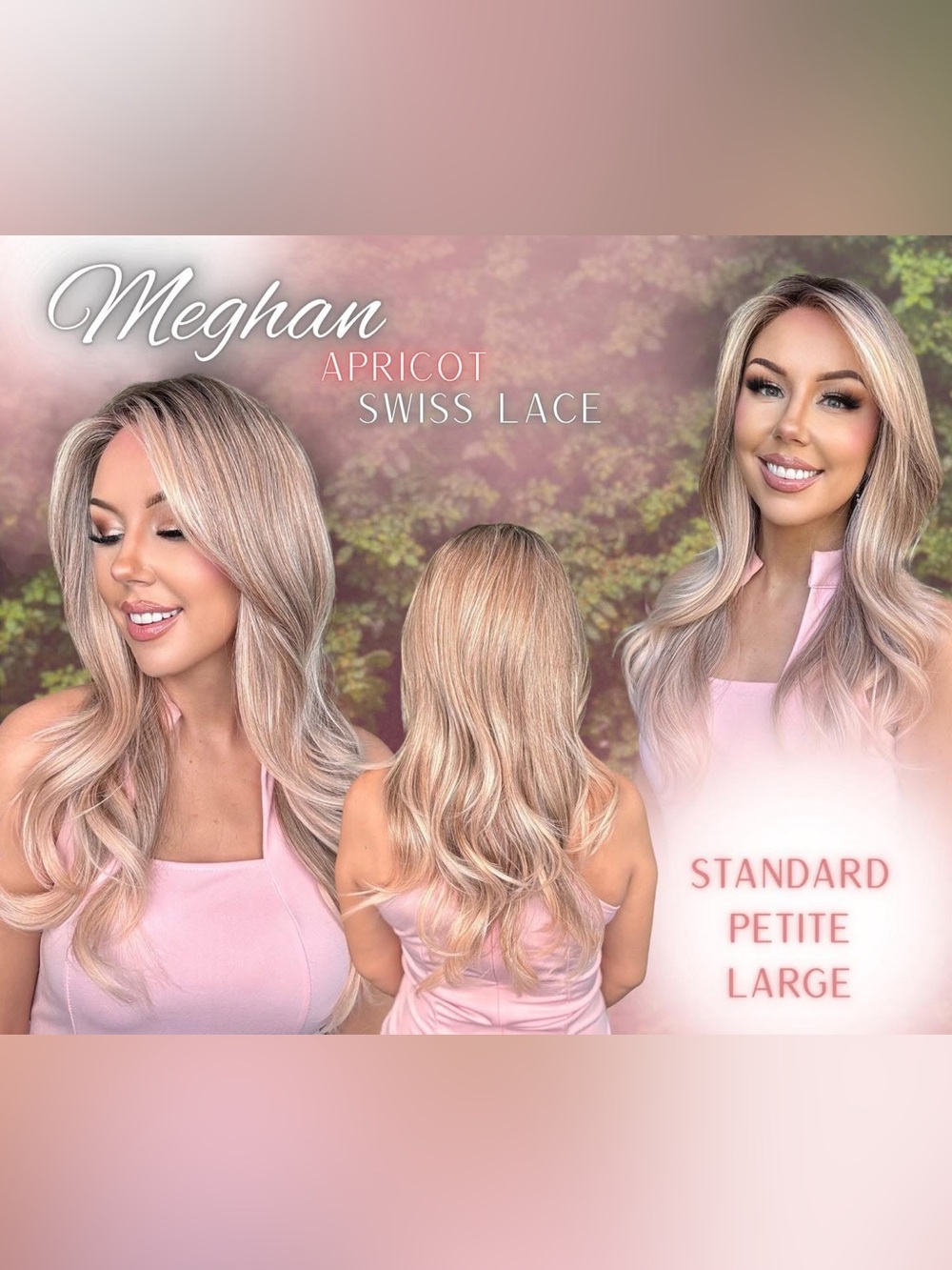 Meghan Apricot Swiss Lace Long Wavy Wig — Apricot